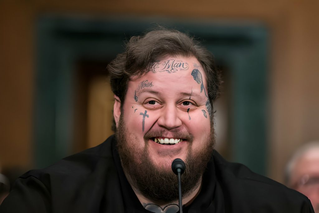 American singer and songwriter Jason "Jelly Roll" DeFord testifies before the Senate Banking, Housing, and Urban Affairs committee on January 11, 2024 in Washington, DC. The hearing examined legislative solutions and public education for stopping the flow of fentanyl into and throughout the United States.