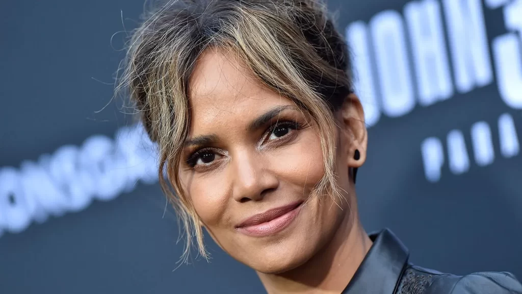 Halle Berry with sideburns