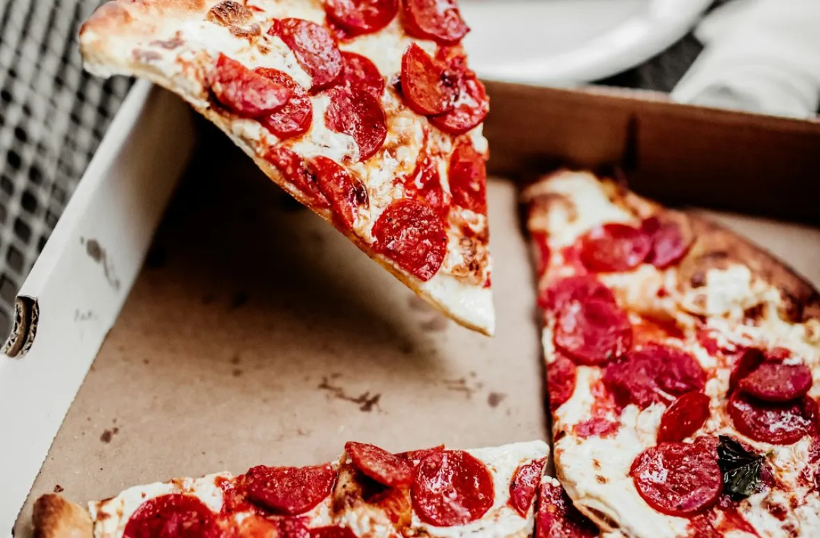 Pepperoni pizza slice on Pizza Night.