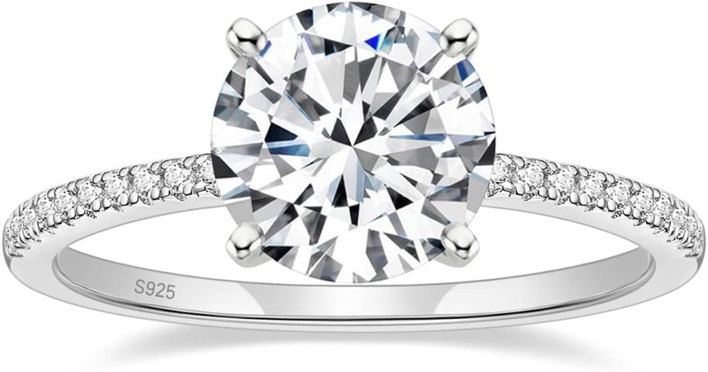 Solitaire Cubic Zirconia Engagement Ring