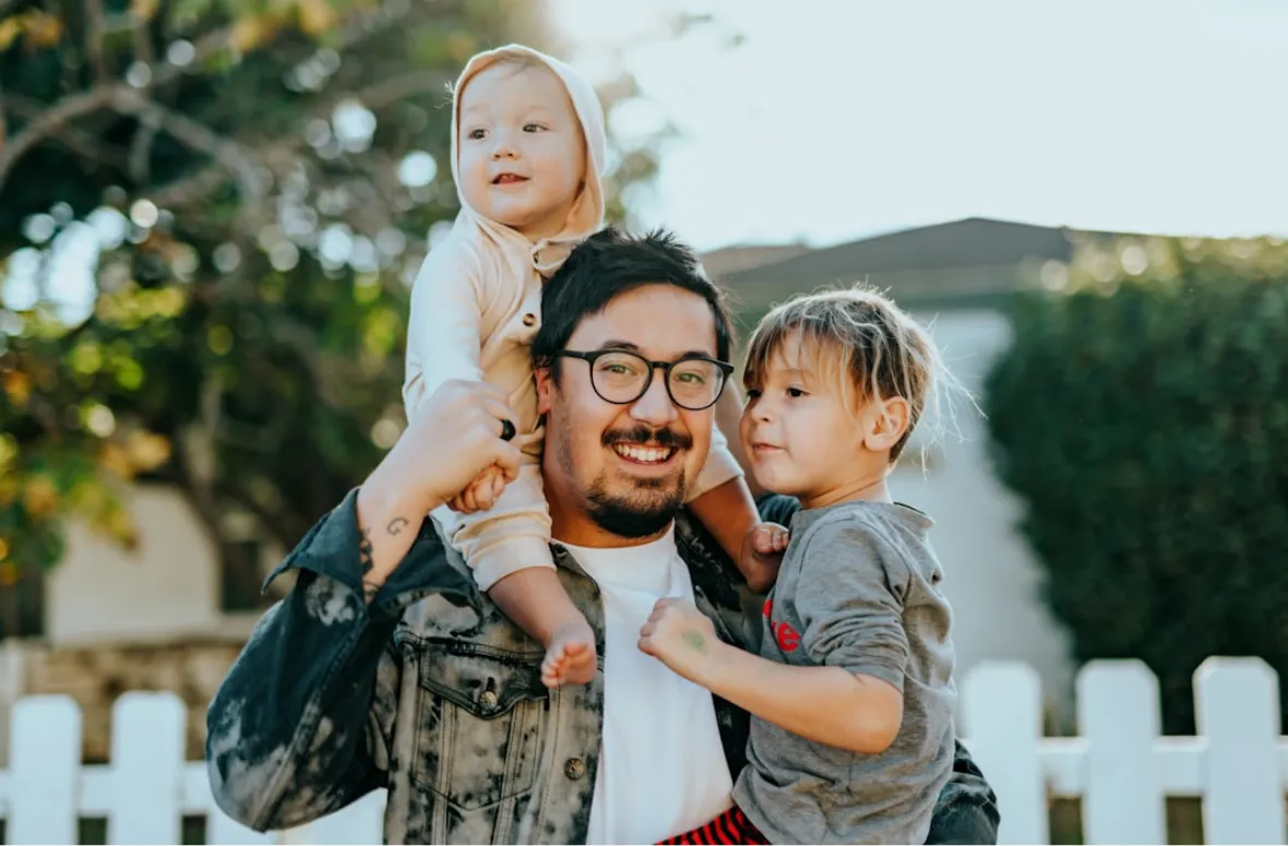 Best family truck - dad carrying two childre