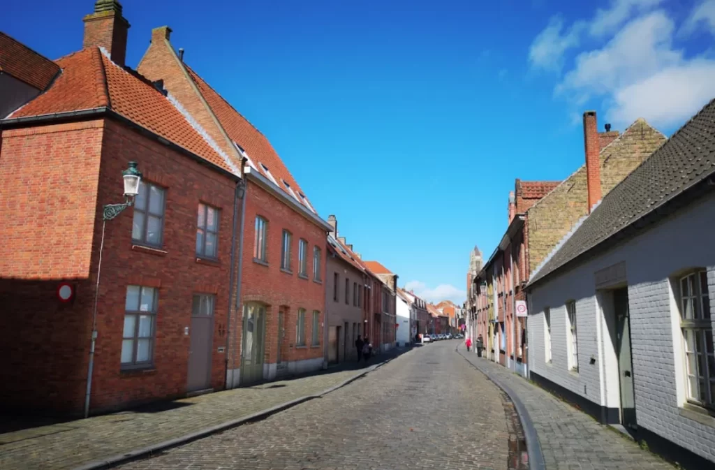 Traditional houses on a Belgian street.