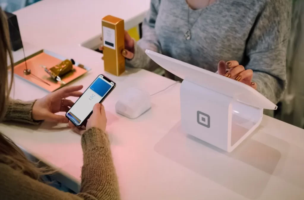 Contactless Venmo payment process at a point-of-sale terminal.