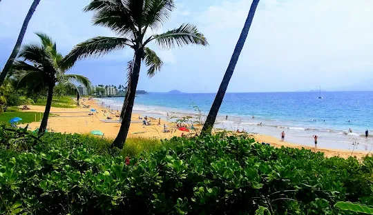 Sunny day at Kihei's popular beach.