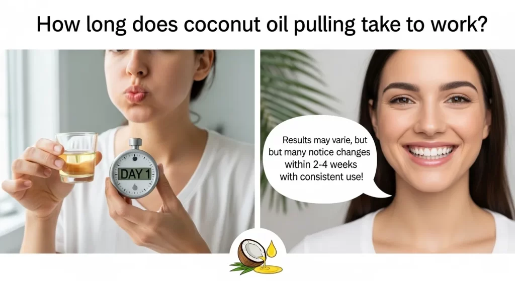 how long does coconut oil pulling take to work