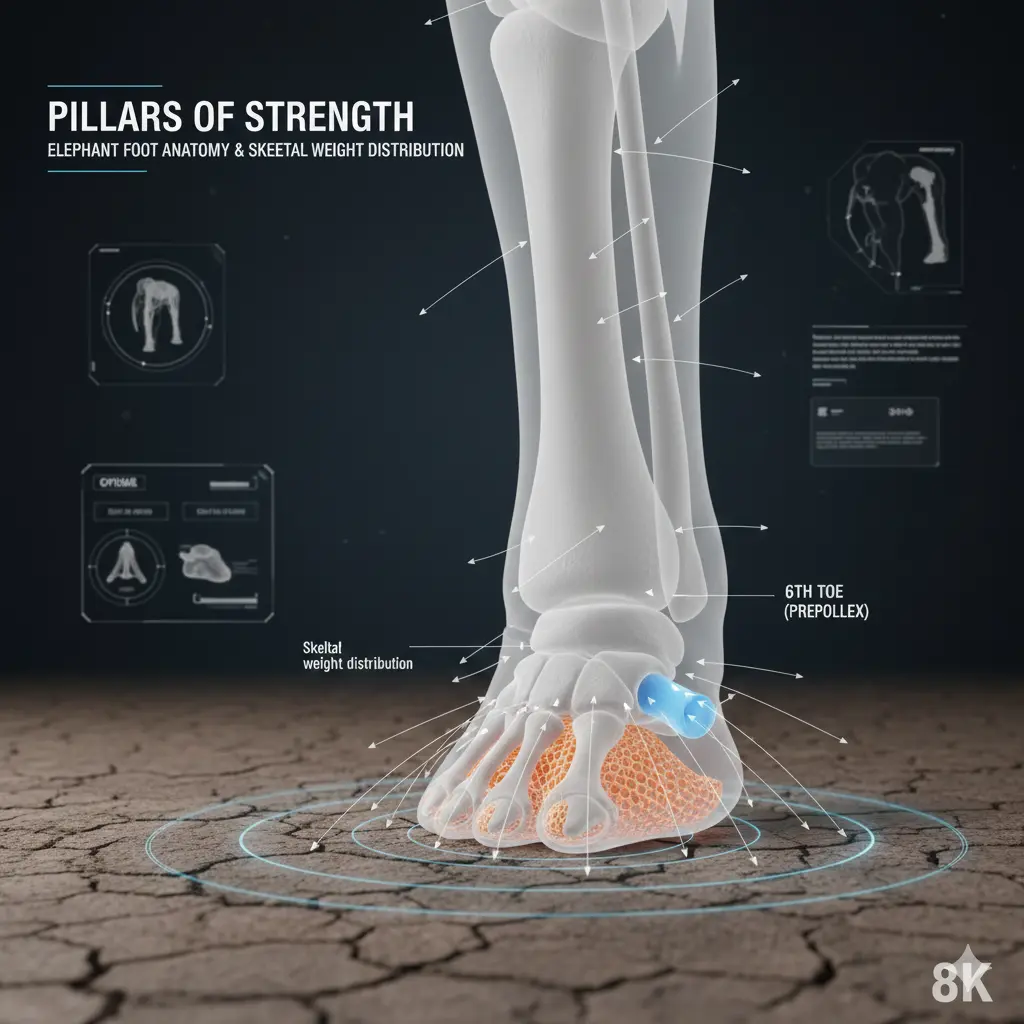 Elephant Foot Anatomy and Skeletal Weight Distribution