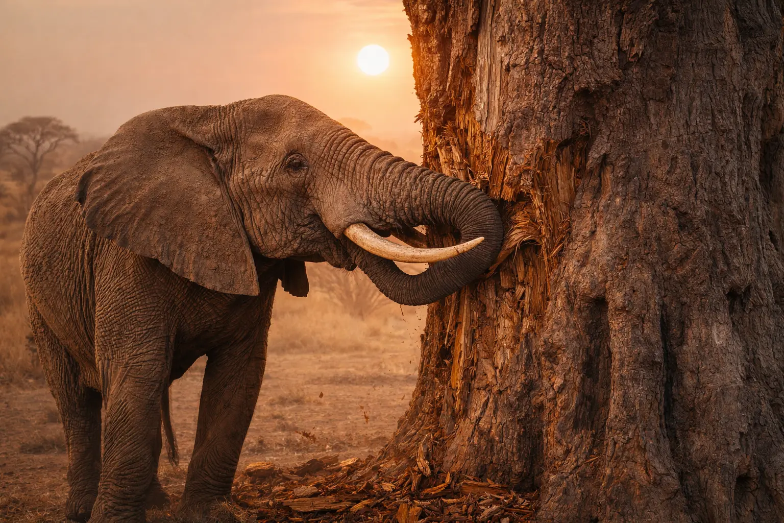 What do elephants eat in the dry season