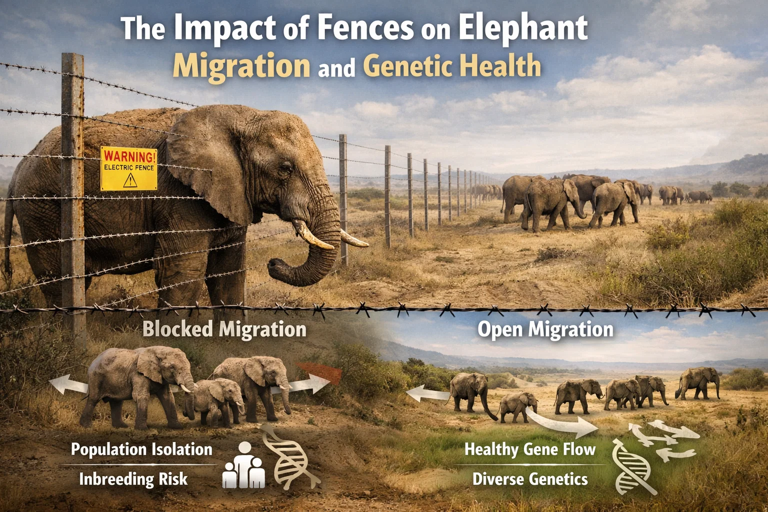 The Impact of Fences on Elephant Migration and Genetic Health