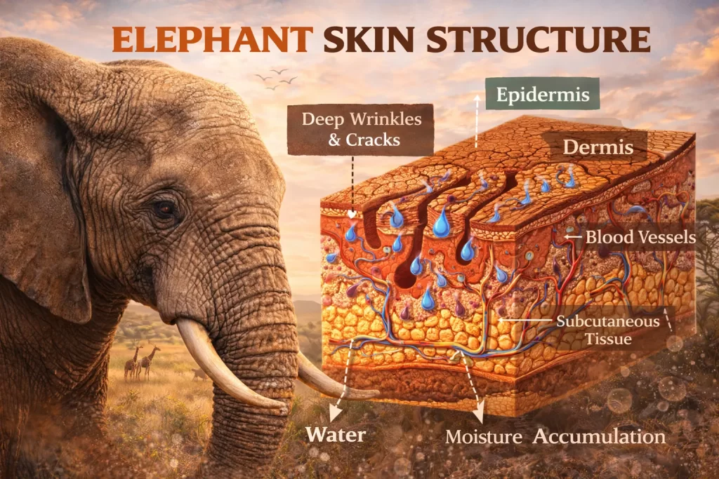 Rhinos vs Elephants: Comparing Skin Thickness and Sun Protection 2 Elephant Skin Structure