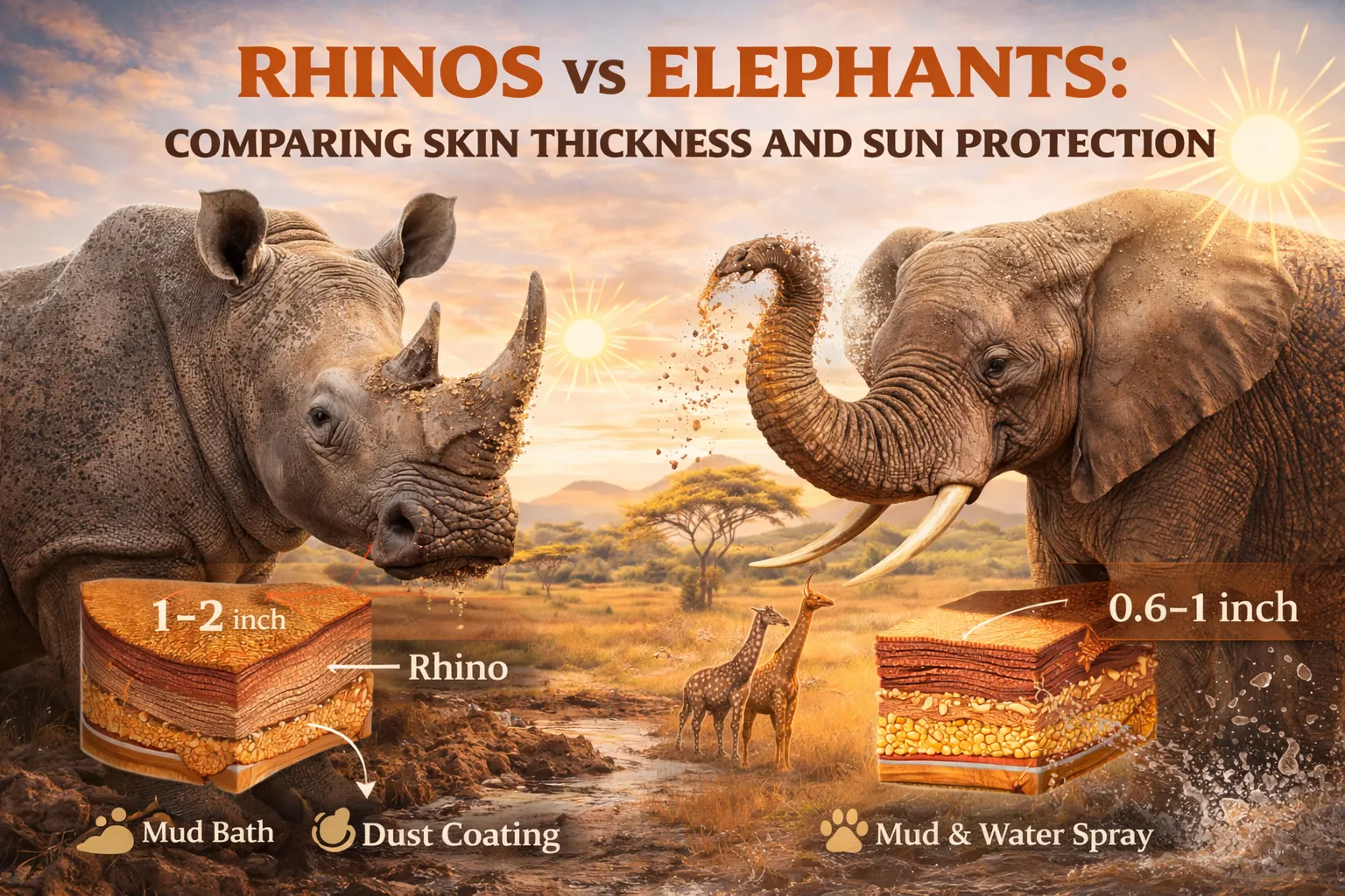 Rhinos vs Elephants: Comparing Skin Thickness and Sun Protection