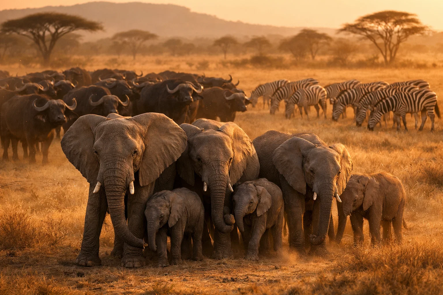 Social Structure of Herd Animals: Leadership, Cooperation, and Survival