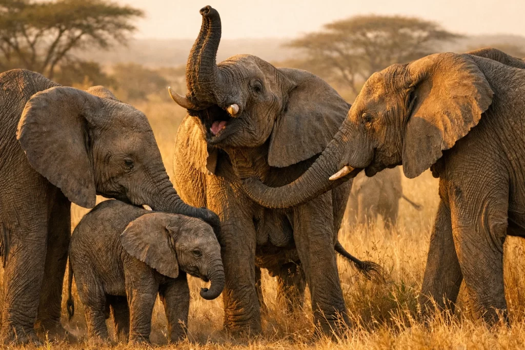 How Elephants Protect Calves from Predators in the Wild 4 how elephants protect calves from predators using communication signals and warning calls