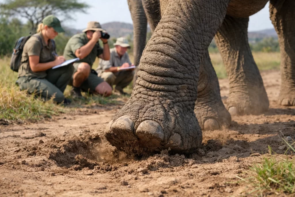 How Elephant Feet Help Them Walk Silently in the Wild 5 How Elephant Feet Help Them Walk Silently in the Wild highlighting the importance of healthy elephant foot pads for movement and survival.