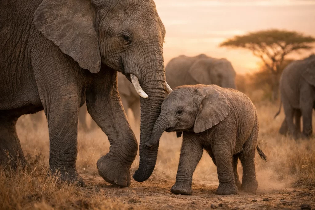 How Elephants Protect Calves from Predators in the Wild 6 how elephants protect calves from predators by teaching survival behaviors within the herd