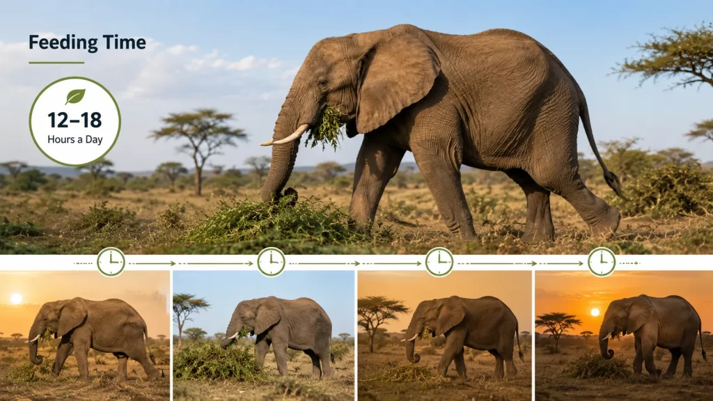 Elephant Feeding Hours and Daily Routine
