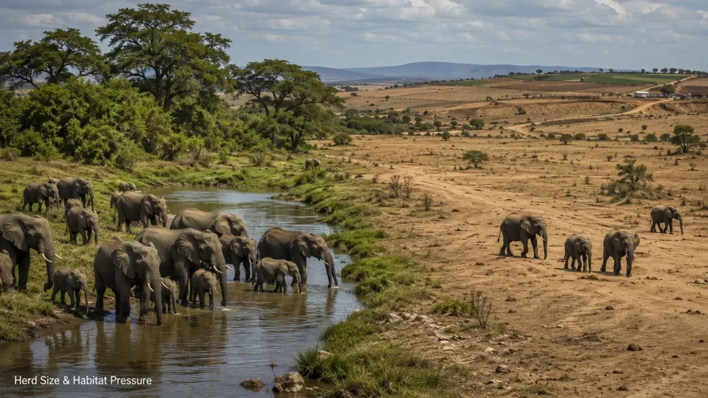 Elephant Herd Structure: Matriarchs, Family Bonds & Social Hierarchy 7 Elephant Herd Size What Shapes Group Numbers