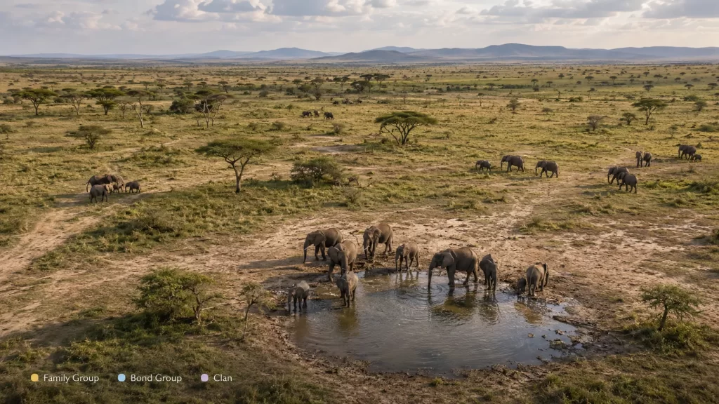 Elephant Herd Structure: Matriarchs, Family Bonds & Social Hierarchy 4 Elephant Herd Structure Tiers Beyond the Family
