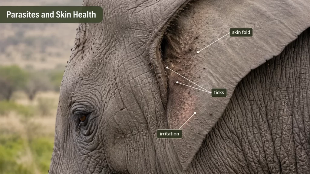 Elephant Skin Conditions: Sunburn, Parasites & Wound Healing in the Wild 4 Parasites and Elephant Skin Disease
