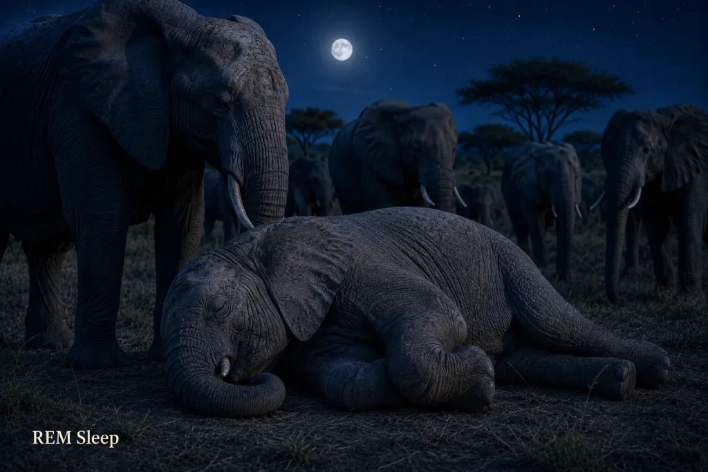 Elephant REM Sleep and Deep Sleep Stages
