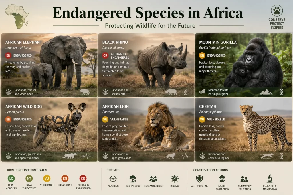 Endangered Species in Africa and Their Conservation Status