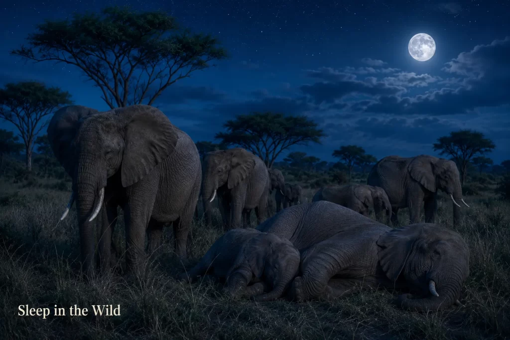 How Do Elephants Sleep in the Wild