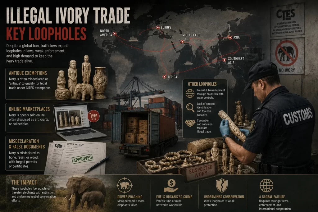 Major Loopholes Exploited by the Illegal Ivory Trade